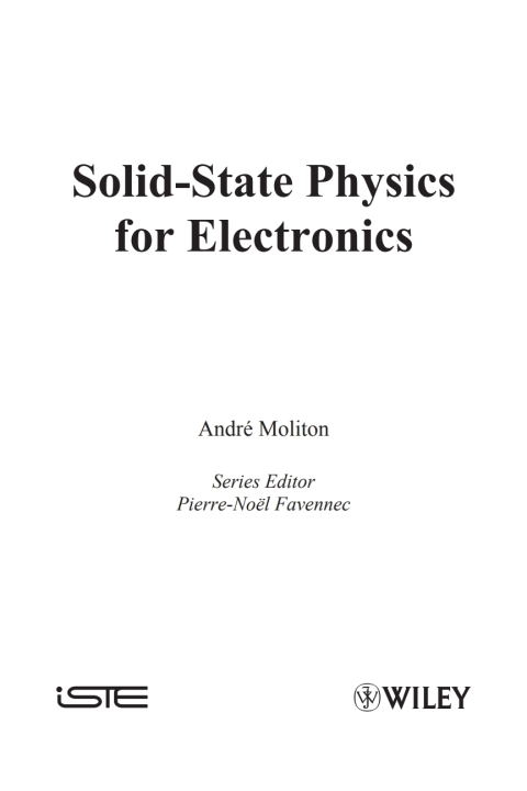 Cover image for book Solid-State Physics for Electronics