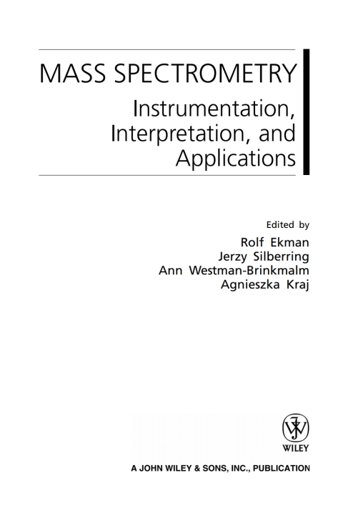 Cover image for book Mass Spectrometry: Instrumentation, Interpretation, and Applications
