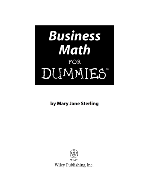 Cover image for book Business Math For Dummies