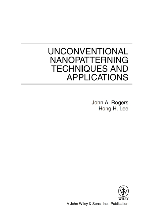 Cover image for book Unconventional Nanopatterning Techniques and Applications