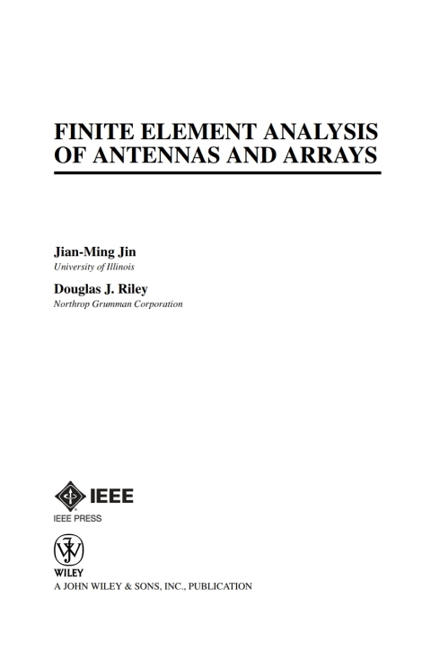 Cover image for book Finite Element Analysis of Antennas and Arrays