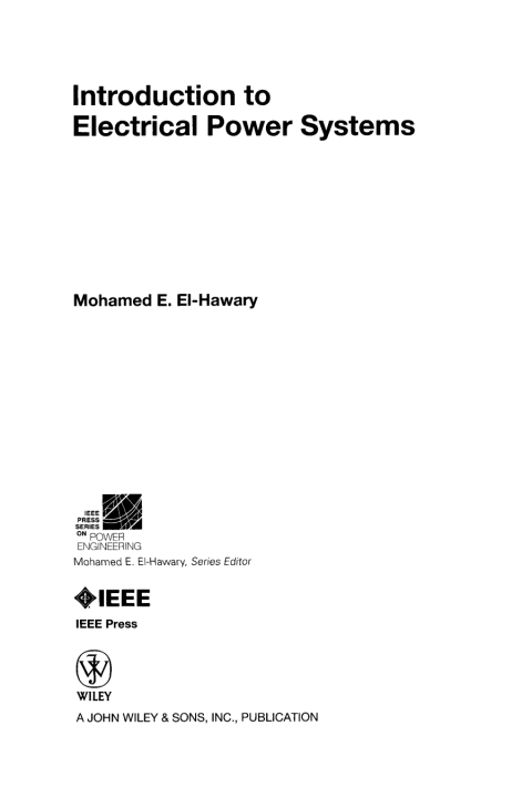 Cover image for book Introduction to Electrical Power Systems