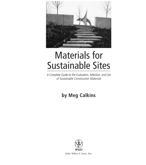 Cover image for book Materials for Sustainable Sites