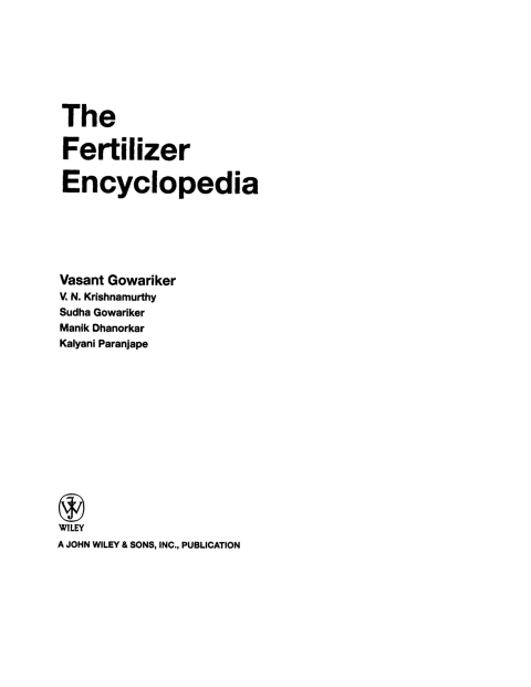Cover image for book The Fertilizer Encyclopedia