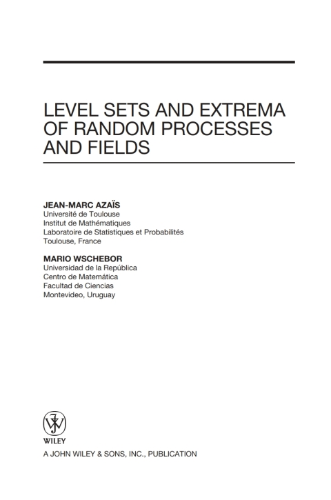Cover image for book Level Sets and Extrema of Random Processes and Fields