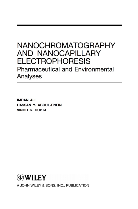 Cover image for book Nanochromatography and Nanocapillary Electrophoresis