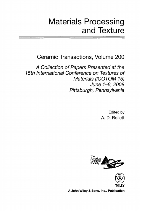 Cover image for book Materials Processing and Texture
