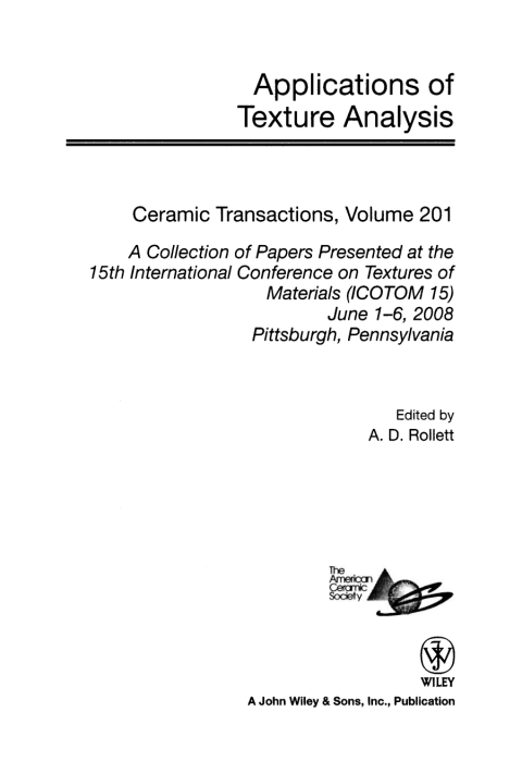 Cover image for book Applications of Texture Analysis