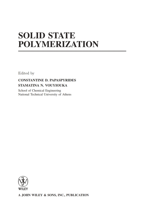 Cover image for book Solid State Polymerization