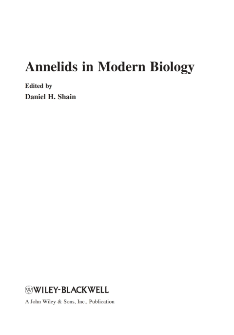 Cover image for book Annelids in Modern Biology