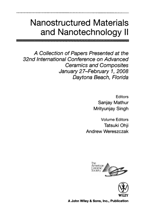 Cover image for book Nanostructured Materials and Nanotechnology II