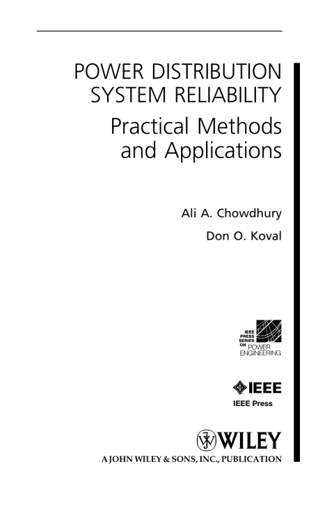 Cover image for book Power Distribution System Reliability