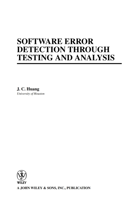 Cover image for book Software Error Detection through Testing and Analysis