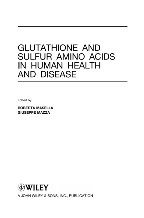 Glutathione and Sulfur Amino Acids in Human Health and Disease 