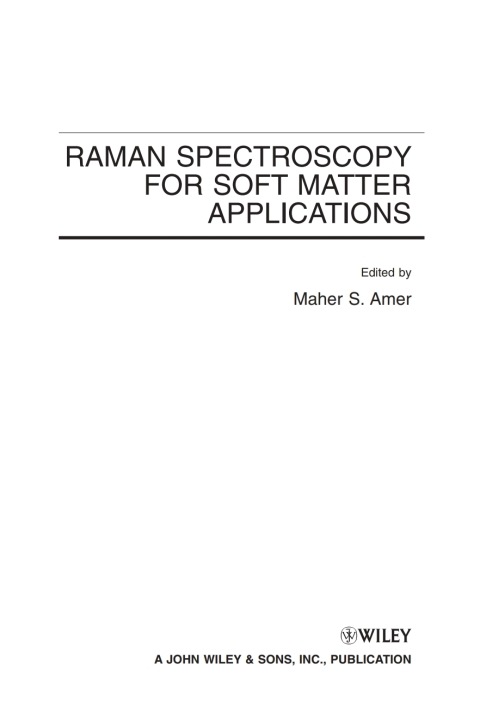 Cover image for book Raman Spectroscopy for Soft Matter Applications