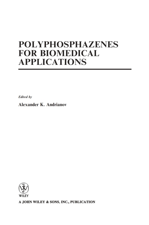 Cover image for book Polyphosphazenes for Biomedical Applications