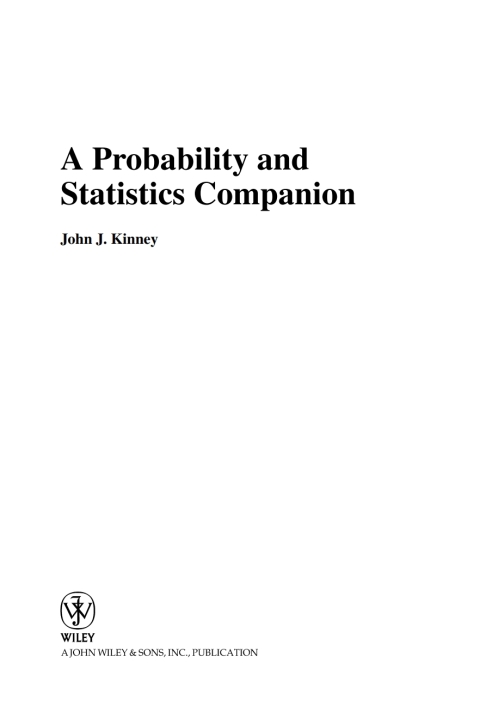 Cover image for book A Probability and Statistics Companion