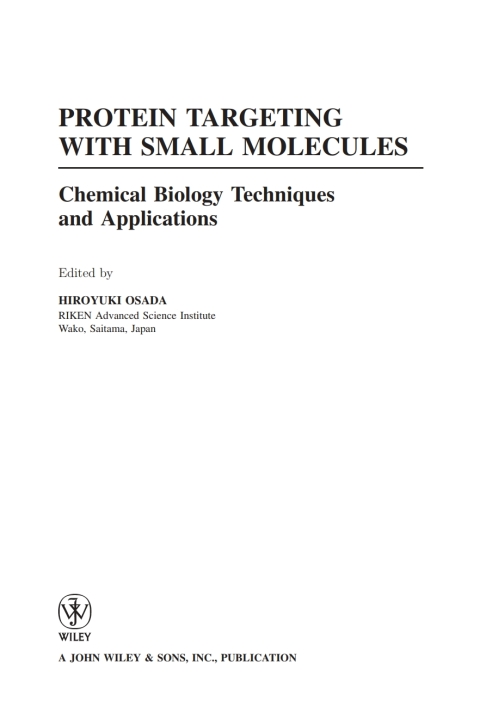 Cover image for book Protein Targeting with Small Molecules