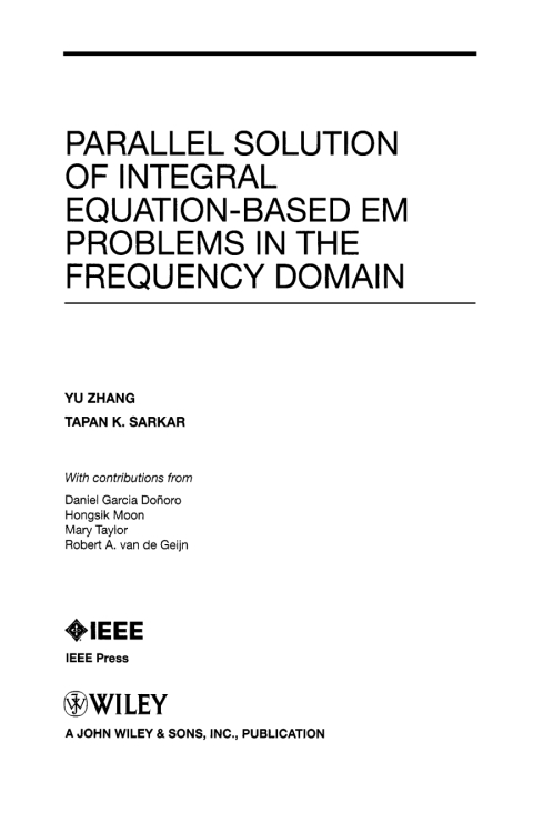 Cover image for book Parallel Solution of Integral Equation-Based EM Problems in the Frequency Domain