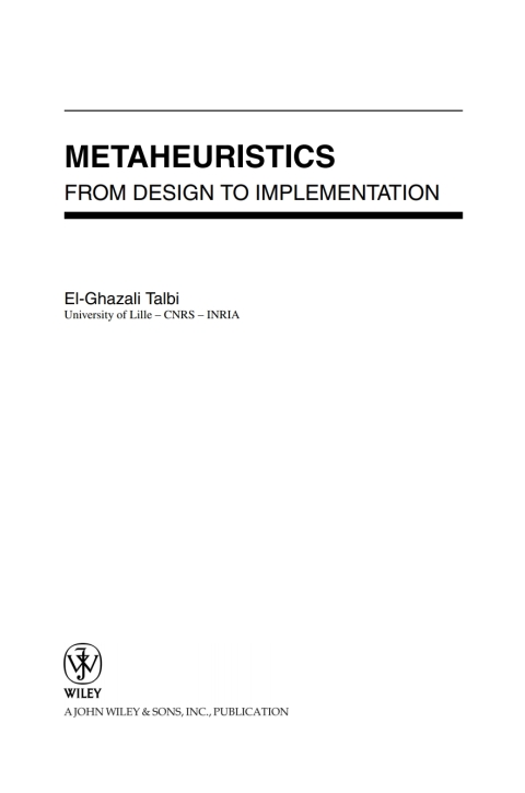 Cover image for book Metaheuristics
