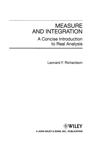 Measure and Integration