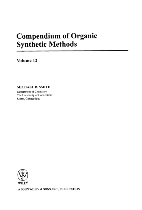 Cover image for book Compendium of Organic Synthetic Methods