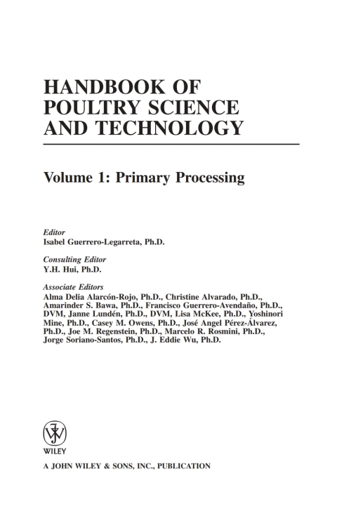 Handbook of Poultry Science and Technology, Primary Processing 