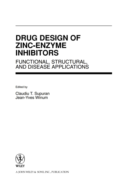 Cover image for book Drug Design of Zinc-Enzyme Inhibitors: Functional, Structural, and Disease Applications