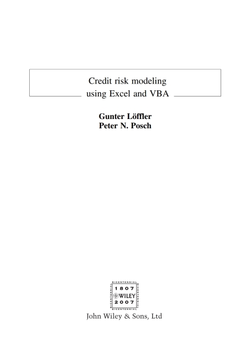 Cover image for book Credit Risk Modeling using Excel and VBA