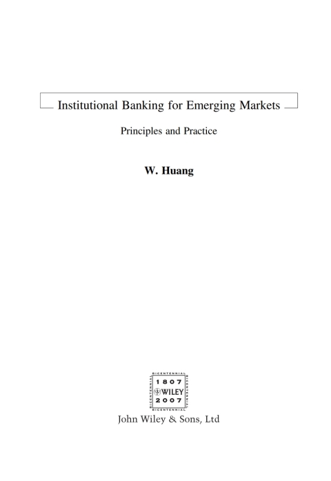 Institutional Banking for Emerging Markets 