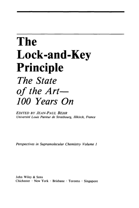 Cover image for book The Lock-and-Key Principle