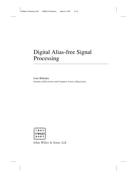 Cover image for book Digital Alias-free Signal Processing