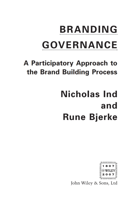 Cover image for book Branding Governance: A Participatory Approach to the Brand Building Process