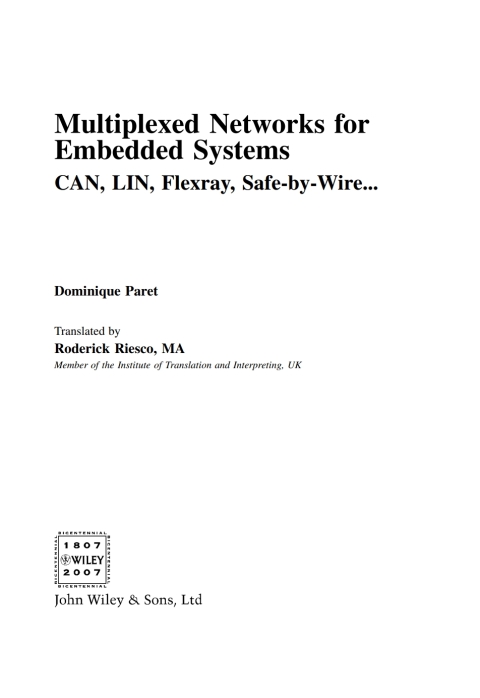 Cover image for book Multiplexed Networks for Embedded Systems
