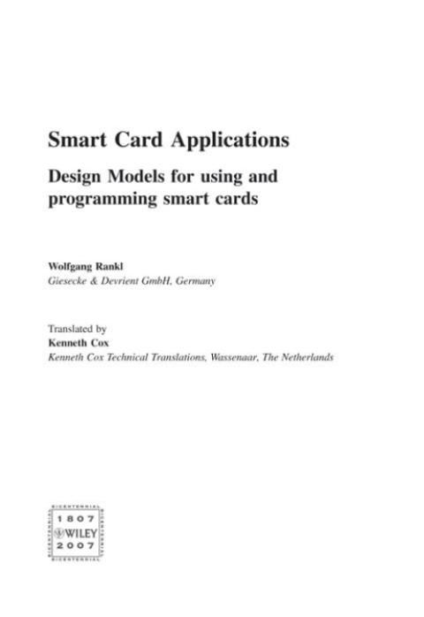 Cover image for book Smart Card Applications