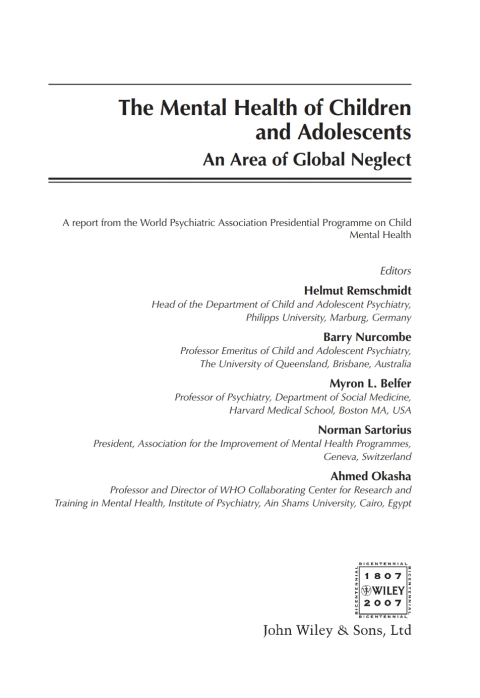 Cover image for book The Mental Health of Children and Adolescents