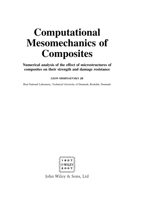Cover image for book Computational Mesomechanics of Composites