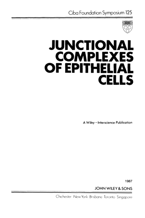 Junctional Complexes of Epithelial Cells 