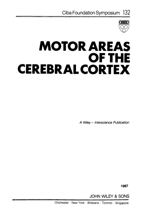Cover image for book Motor Areas of the Cerebral Cortex