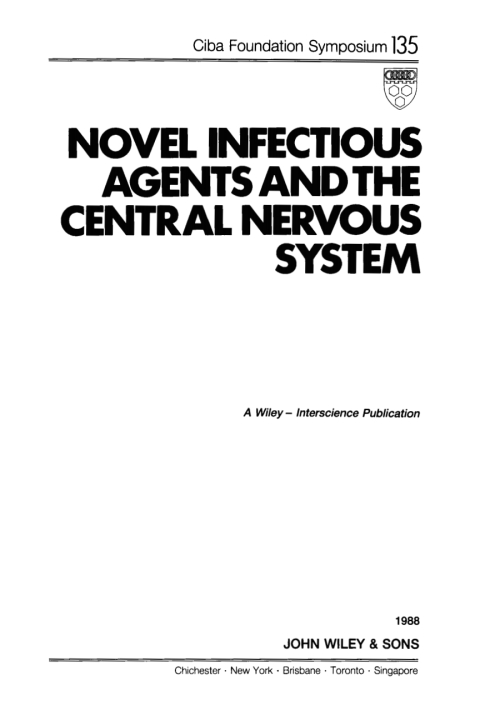 Cover image for book Novel Infectious Agents and the Central Nervous System