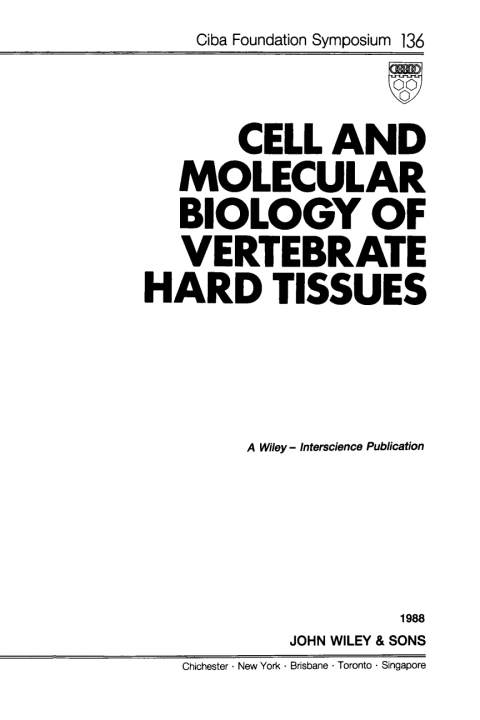 Cover image for book Cell and Molecular Biology of Vertebrate Hard Tissues