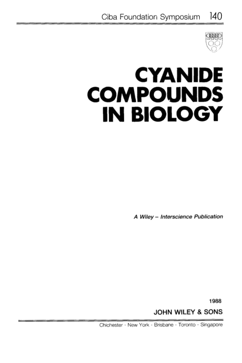 Cover image for book Cyanide Compounds in Biology