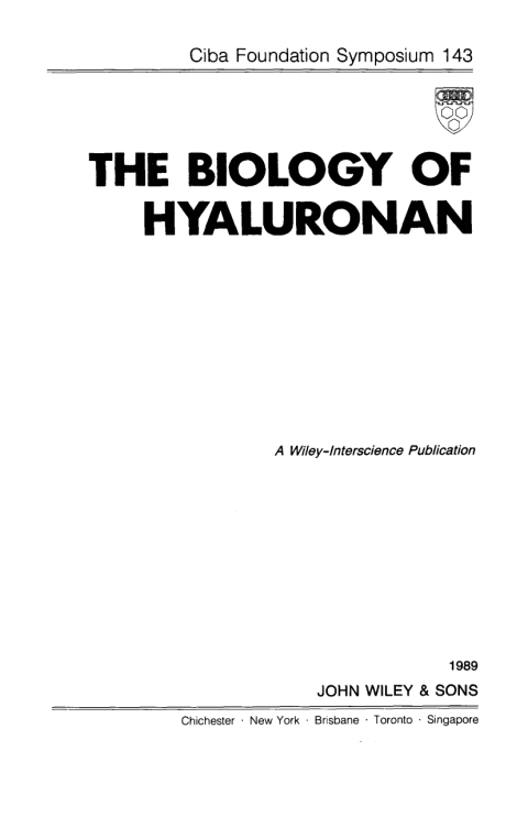 Cover image for book The Biology of Hyaluronan