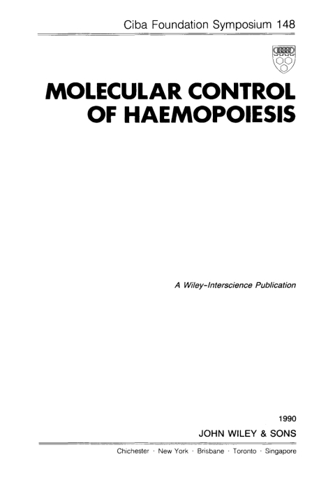 Cover image for book Molecular Control of Haemopoiesis