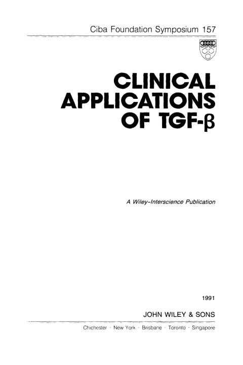 Cover image for book Clinical Applications of TGF-Beta