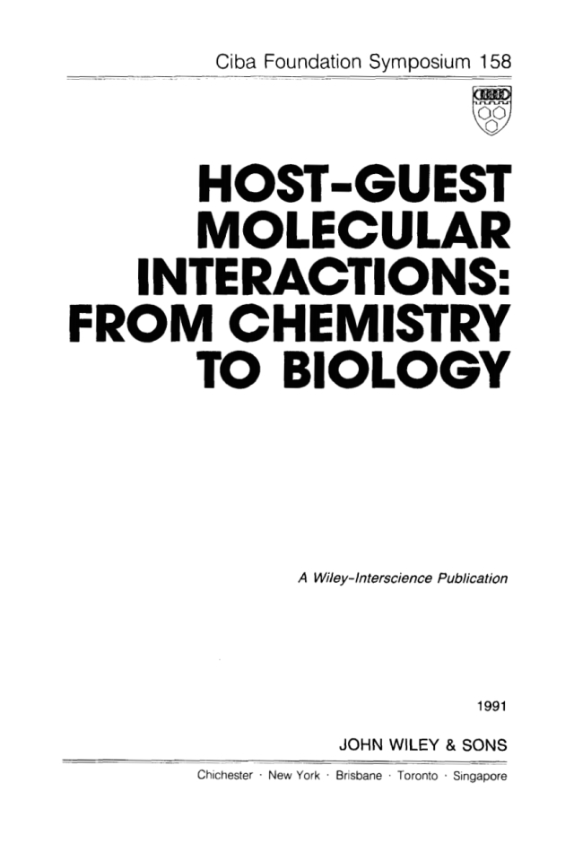 Host-Guest Molecular Interactions: From Chemistry to Biology
