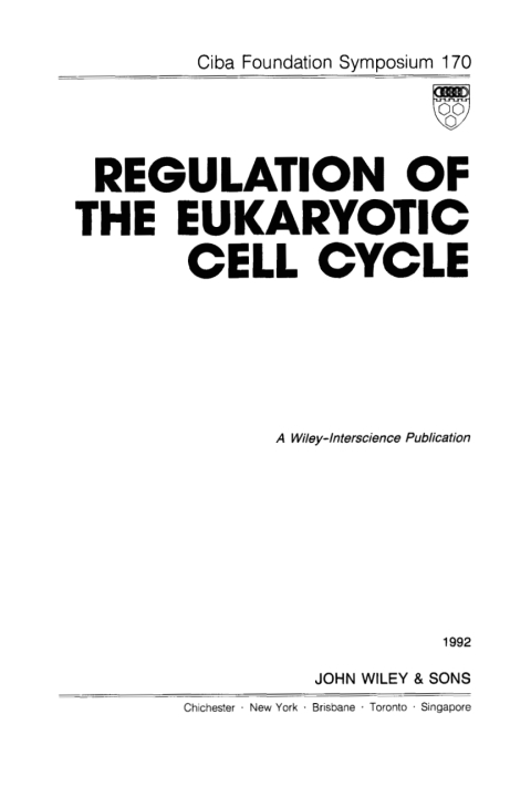 Cover image for book Regulation of the Eukaryotic Cell Cycle