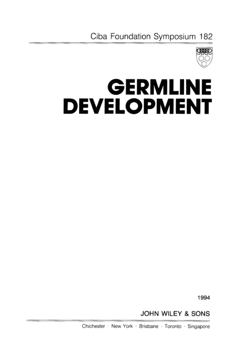 Cover image for book Germline Development
