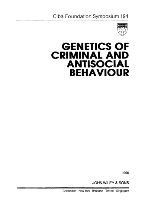 Cover image for book Genetics of Criminal and Antisocial Behaviour