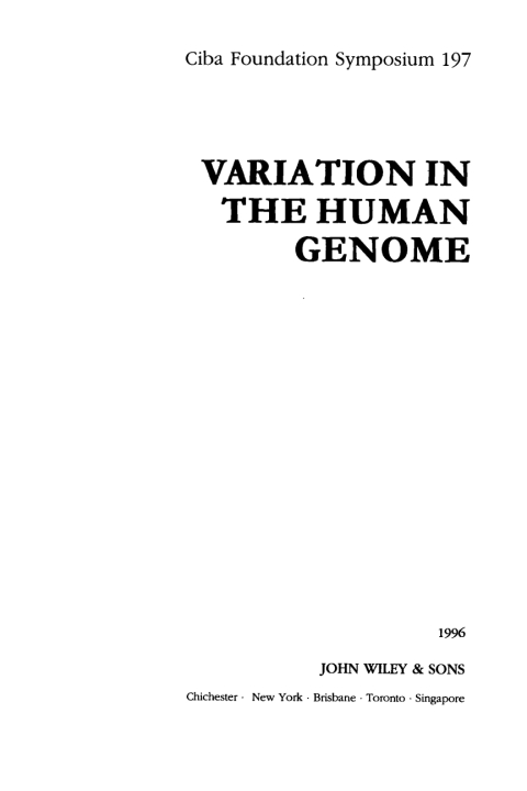 Variation in the Human Genome 